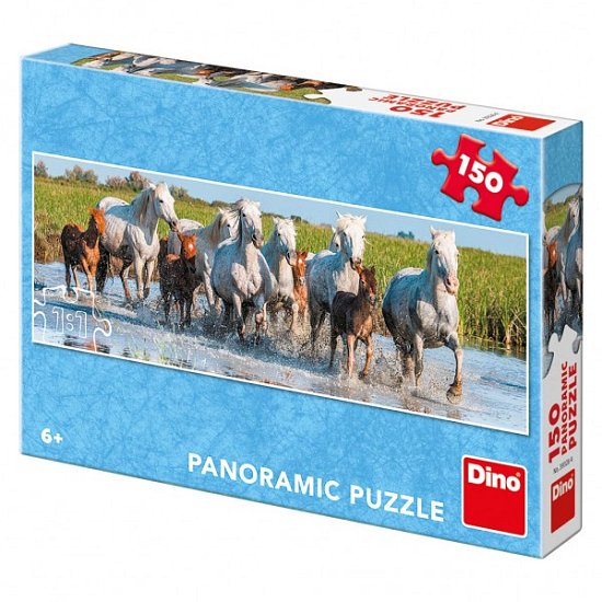 Puzzle běžící koně panoramic 66x23cm 150 dílků v krabici