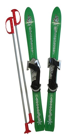Dětské lyže 90 cm zelené