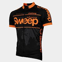 Cyklistický dres SWEEP CLASIC černo/oranžový fluo - XS