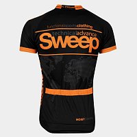 Cyklistický dres SWEEP CLASIC černo/oranžový fluo - XS