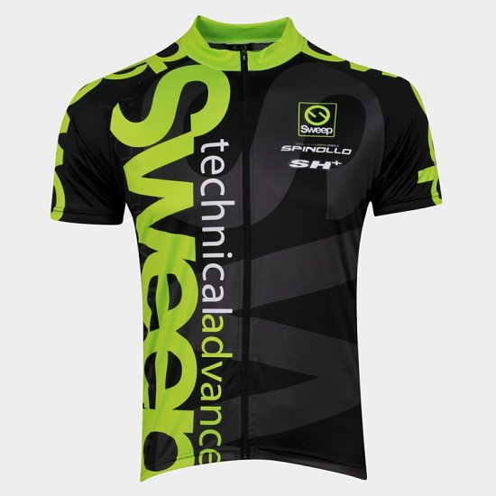 Cyklistický dres SWEEP CLASIC černo/zelený fluo - 3XL