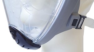 Celoobličejová potápěčská maska se šnorchlem velikost L šedá