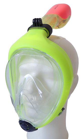 Celoobličejová potápěčská maska junior se šnorchlem velikost S žlutá