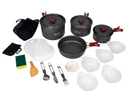 Acra C22 camping set nádobí alluminium pro 3-4 osoby