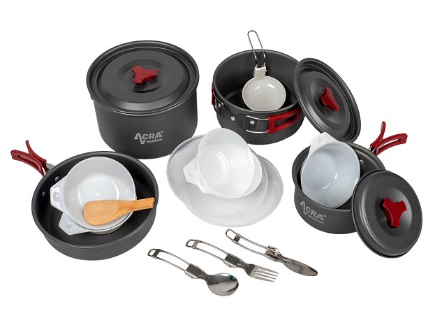 Acra C22 camping set nádobí alluminium pro 3-4 osoby