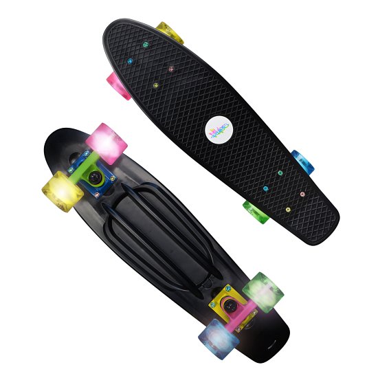 Muuwmi NoRules Skateboard ABEC 5 FUN NEON, se svítícími kolečky